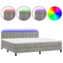 Cama box spring colchón y LED terciopelo gris claro 200x200 cm de vidaXL, Camas y somieres - Ref: Foro24-3134663, Precio: 549...