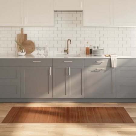 Alfombra rectangular bambú marrón 70x200 cm en Alfombras | Comprar online en Foru.es