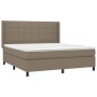 Cama box spring colchón y luces LED tela gris taupe 160x200 cm de vidaXL, Camas y somieres - Ref: Foro24-3138329, Precio: 589...