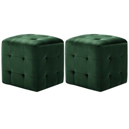 Puf 2 unidades terciopelo verde 30x30x30 cm de vidaXL, Otomanas - Ref: Foro24-278387, Precio: 83,26 €, Descuento: %