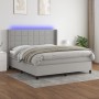 Cama box spring colchón y luces LED tela gris claro 180x200 cm de vidaXL, Camas y somieres - Ref: Foro24-3138333, Precio: 616...