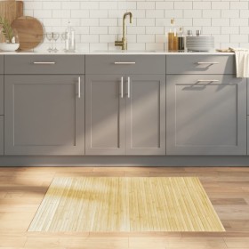 Alfombra rectangular bambú color natural claro 80x100 cm en Alfombras | Comprar online en Foru.es