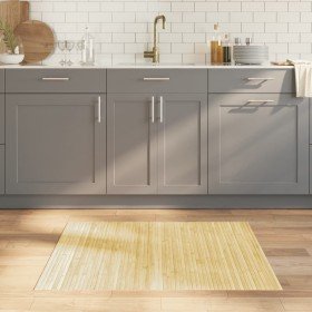 Alfombra rectangular bambú color natural claro 80x100 cm en Alfombras | Comprar online en Foru.es