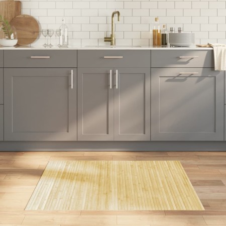 Alfombra rectangular bambú color natural claro 80x100 cm en Alfombras | Comprar online en Foru.es