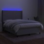 Cama box spring colchón y luces LED tela gris claro 140x200 cm de vidaXL, Camas y somieres - Ref: Foro24-3138157, Precio: 496...