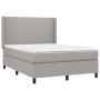 Cama box spring colchón y luces LED tela gris claro 140x200 cm de vidaXL, Camas y somieres - Ref: Foro24-3138157, Precio: 496...