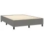 Box spring bed mattress and LED lights dark gray fabric 140x200 cm by vidaXL, Beds and slatted bases - Ref: Foro24-3138398, P...
