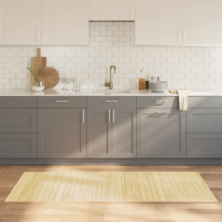 Alfombra rectangular bambú color natural claro 80x200 cm en Alfombras | Comprar online en Foru.es