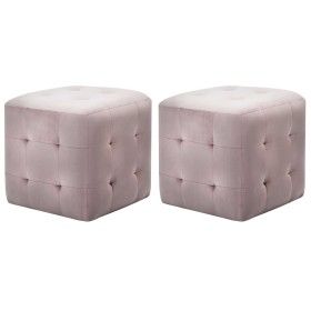 Puf 2 unidades terciopelo rosa 30x30x30 cm de vidaXL, Otomanas - Ref: Foro24-278388, Precio: 85,29 €, Descuento: %