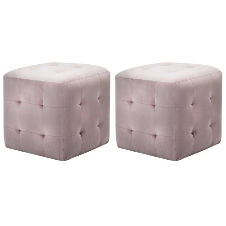 Puf 2 unidades terciopelo rosa 30x30x30 cm de vidaXL, Otomanas - Ref: Foro24-278388, Precio: 85,29 €, Descuento: %