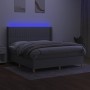 Cama box spring colchón y luces LED tela gris claro 180x200 cm de vidaXL, Camas y somieres - Ref: Foro24-3139053, Precio: 640...