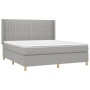 Cama box spring colchón y luces LED tela gris claro 180x200 cm de vidaXL, Camas y somieres - Ref: Foro24-3139053, Precio: 640...