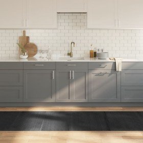 Alfombra rectangular bambú gris 80x300 cm en Alfombras | Comprar online en Foru.es