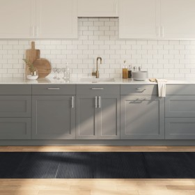 Alfombra rectangular bambú negro 80x500 cm en Alfombras | Comprar online en Foru.es