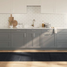 Alfombra rectangular bambú negro 80x500 cm en Alfombras | Comprar online en Foru.es