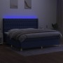 Cama box spring colchón y luces LED tela azul 200x200 cm de vidaXL, Camas y somieres - Ref: Foro24-3139147, Precio: 758,40 €,...