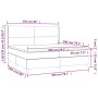 Cama box spring colchón y luces LED tela crema 200x200 cm de vidaXL, Camas y somieres - Ref: Foro24-3138186, Precio: 632,50 €...
