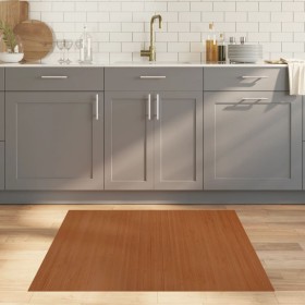 Alfombra rectangular bambú marrón 100x100 cm en Alfombras | Comprar online en Foru.es