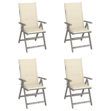 Sillas reclinables jardín y cojines 4 uds madera maciza acacia en Sillas de jardín | Comprar online en Foru.es