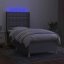Cama box spring colchón y luces LED tela gris claro 90x190 cm de vidaXL, Camas y somieres - Ref: Foro24-3139157, Precio: 327,...