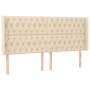 Cama box spring colchón y luces LED tela crema 200x200 cm de vidaXL, Camas y somieres - Ref: Foro24-3139146, Precio: 657,50 €...