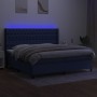 Cama box spring colchón y luces LED tela azul 200x200 cm de vidaXL, Camas y somieres - Ref: Foro24-3138587, Precio: 790,44 €,...