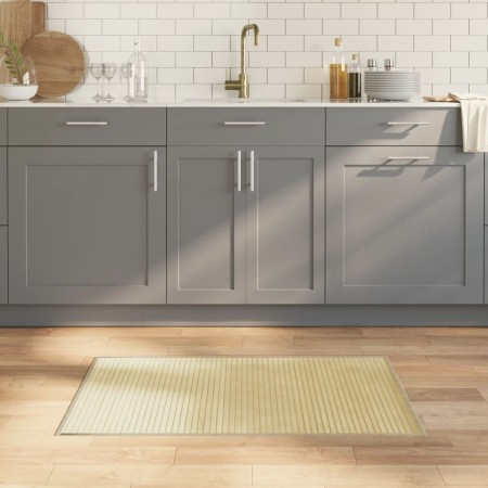 Alfombra rectangular bambú color natural claro 60x100 cm en Alfombras | Comprar online en Foru.es