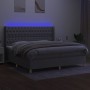 Cama box spring con colchón tela y LED gris claro 200x200 cm de vidaXL, Camas y somieres - Ref: Foro24-3139141, Precio: 654,6...