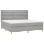 Cama box spring con colchón tela y LED gris claro 200x200 cm de vidaXL, Camas y somieres - Ref: Foro24-3139141, Precio: 654,6...