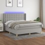 Cama box spring colchón y luces LED tela gris claro 180x200 cm de vidaXL, Camas y somieres - Ref: Foro24-3139213, Precio: 650...