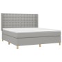 Cama box spring colchón y luces LED tela gris claro 180x200 cm de vidaXL, Camas y somieres - Ref: Foro24-3139213, Precio: 650...