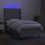 Cama box spring colchón y luces LED tela gris claro 100x200 cm de vidaXL, Camas y somieres - Ref: Foro24-3138293, Precio: 358...