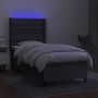 Cama box spring colchón y luces LED tela gris oscuro 90x200 cm de vidaXL, Camas y somieres - Ref: Foro24-3138526, Precio: 390...