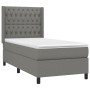 Cama box spring colchón y luces LED tela gris oscuro 90x200 cm de vidaXL, Camas y somieres - Ref: Foro24-3138526, Precio: 390...