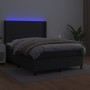 Cama box spring colchón y LED cuero sintético negro 140x190 cm de vidaXL, Camas y somieres - Ref: Foro24-3139259, Precio: 528...
