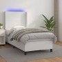 Cama box spring y colchón LED cuero sintético blanco 90x190 cm de vidaXL, Camas y somieres - Ref: Foro24-3139236, Precio: 378...