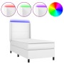 Cama box spring y colchón LED cuero sintético blanco 90x190 cm de vidaXL, Camas y somieres - Ref: Foro24-3139236, Precio: 378...