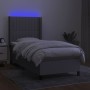 Cama box spring colchón y luces LED tela gris claro 90x190 cm de vidaXL, Camas y somieres - Ref: Foro24-3138437, Precio: 330,...