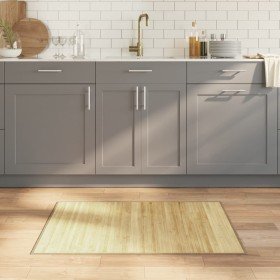 Alfombra rectangular bambú color natural claro 70x100 cm en Alfombras | Comprar online en Foru.es