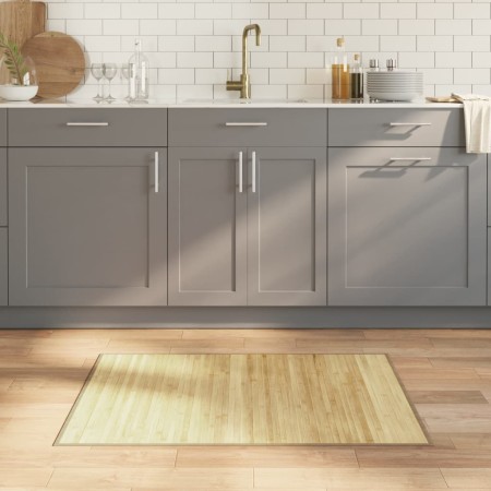 Alfombra rectangular bambú color natural claro 70x100 cm en Alfombras | Comprar online en Foru.es