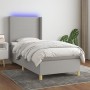 Cama box spring colchón y luces LED tela gris claro 90x200 cm de vidaXL, Camas y somieres - Ref: Foro24-3138685, Precio: 354,...