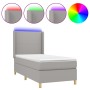 Cama box spring colchón y luces LED tela gris claro 90x200 cm de vidaXL, Camas y somieres - Ref: Foro24-3138685, Precio: 354,...