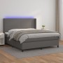 Cama box spring colchón y LED cuero sintético gris 180x200 cm de vidaXL, Camas y somieres - Ref: Foro24-3139281, Precio: 633,...