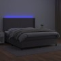 Cama box spring colchón y LED cuero sintético gris 180x200 cm de vidaXL, Camas y somieres - Ref: Foro24-3139281, Precio: 633,...