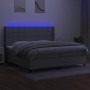 Cama box spring con colchón tela y LED gris claro 200x200 cm de vidaXL, Camas y somieres - Ref: Foro24-3138341, Precio: 711,7...