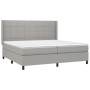 Cama box spring con colchón tela y LED gris claro 200x200 cm de vidaXL, Camas y somieres - Ref: Foro24-3138341, Precio: 711,7...