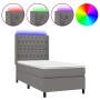 Cama box spring colchón y luces LED tela gris oscuro 80x200 cm de vidaXL, Camas y somieres - Ref: Foro24-3138510, Precio: 349...
