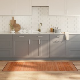 Alfombra rectangular bambú marrón 70x200 cm en Alfombras | Comprar online en Foru.es