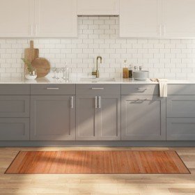 Alfombra rectangular bambú marrón 70x200 cm en Alfombras | Comprar online en Foru.es