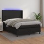 Cama box spring colchón y LED cuero sintético negro 140x200 cm de vidaXL, Camas y somieres - Ref: Foro24-3139265, Precio: 519...